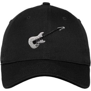 imageSpeedy Pros Soft Baseball Cap White Electric Guitar Embroidered Dance ampamp Music Instruments Twill Cotton Dad Hats for Men Women Buckle Closure Black Design Only