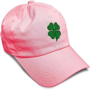 imageSoft Baseball Cap 4 Leaf Clover St Patricks Day Shamrock Cotton Celtic Clover Dad Hats for Men ampamp WomenCoral Design Only