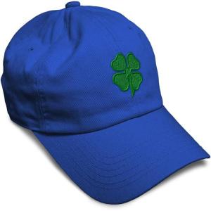 imageSoft Baseball Cap 4 Leaf Clover St Patricks Day Shamrock Cotton Celtic Clover Dad Hats for Men ampamp WomenRoyal Blue Design Only