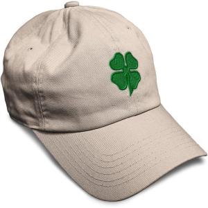 imageSoft Baseball Cap 4 Leaf Clover St Patricks Day Shamrock Cotton Celtic Clover Dad Hats for Men ampamp WomenStone Design Only