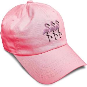 imageSoft Baseball Cap Pink Flamingos Embroidery Wild Animals Twill Cotton Dad Hats for Men ampamp WomenCoral Design Only