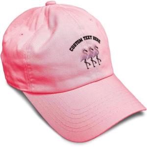 imageSoft Baseball Cap Pink Flamingos Embroidery Wild Animals Twill Cotton Dad Hats for Men ampamp WomenCoral Personalized Text Here