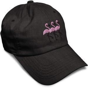 imageSoft Baseball Cap Pink Flamingos Embroidery Wild Animals Twill Cotton Dad Hats for Men ampamp WomenDark Denim Design Only
