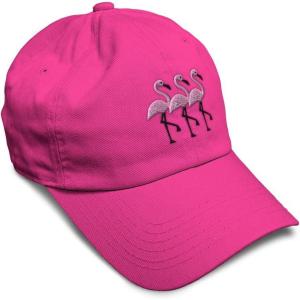 imageSoft Baseball Cap Pink Flamingos Embroidery Wild Animals Twill Cotton Dad Hats for Men ampamp WomenHot Pink Design Only