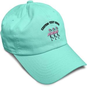 imageSoft Baseball Cap Pink Flamingos Embroidery Wild Animals Twill Cotton Dad Hats for Men ampamp WomenMint Personalized Text Here