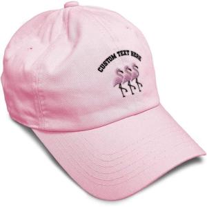 imageSoft Baseball Cap Pink Flamingos Embroidery Wild Animals Twill Cotton Dad Hats for Men ampamp WomenSoft Pink Personalized Text Here
