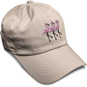 imageSoft Baseball Cap Pink Flamingos Embroidery Wild Animals Twill Cotton Dad Hats for Men ampamp WomenStone Design Only