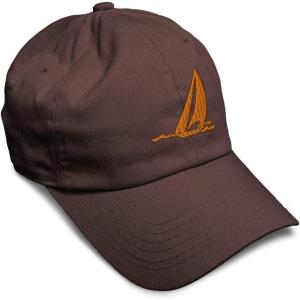 imageSpeedy Pros Soft Baseball Cap Sail Boat Sailing Captain Embroidery Boats Cotton Embroidered Dad Hats for Men ampamp WomenBrown Design Only