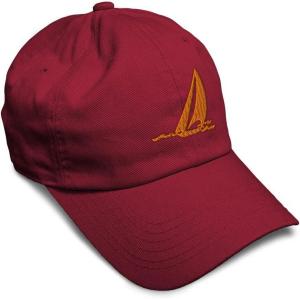 imageSpeedy Pros Soft Baseball Cap Sail Boat Sailing Captain Embroidery Boats Cotton Embroidered Dad Hats for Men ampamp WomenBurgundy Design Only