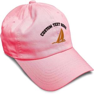 imageSpeedy Pros Soft Baseball Cap Sail Boat Sailing Captain Embroidery Boats Cotton Embroidered Dad Hats for Men ampamp WomenCoral Personalized Text Here