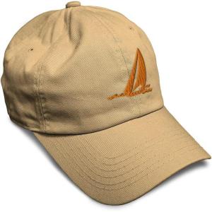 imageSpeedy Pros Soft Baseball Cap Sail Boat Sailing Captain Embroidery Boats Cotton Embroidered Dad Hats for Men ampamp WomenKhaki Design Only