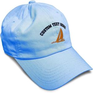 imageSpeedy Pros Soft Baseball Cap Sail Boat Sailing Captain Embroidery Boats Cotton Embroidered Dad Hats for Men ampamp WomenLight Blue Personalized Text Here