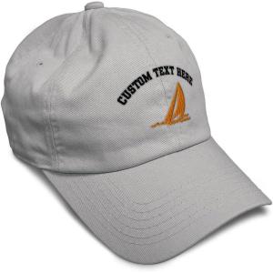 imageSpeedy Pros Soft Baseball Cap Sail Boat Sailing Captain Embroidery Boats Cotton Embroidered Dad Hats for Men ampamp WomenLight Grey Personalized Text Here