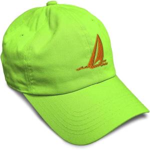 imageSpeedy Pros Soft Baseball Cap Sail Boat Sailing Captain Embroidery Boats Cotton Embroidered Dad Hats for Men ampamp WomenLime Design Only