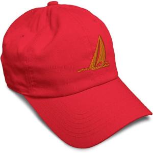 imageSpeedy Pros Soft Baseball Cap Sail Boat Sailing Captain Embroidery Boats Cotton Embroidered Dad Hats for Men ampamp WomenRed Design Only