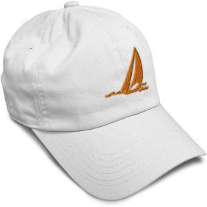 imageSpeedy Pros Soft Baseball Cap Sail Boat Sailing Captain Embroidery Boats Cotton Embroidered Dad Hats for Men ampamp WomenWhite Design Only
