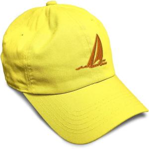 imageSpeedy Pros Soft Baseball Cap Sail Boat Sailing Captain Embroidery Boats Cotton Embroidered Dad Hats for Men ampamp WomenYellow Design Only