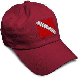 imageSpeedy Pros Soft Baseball Cap Sport Scuba Diving Flag Embroidery Cotton Dad Hats for Men ampamp WomenBurgundy Design Only