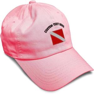 imageSpeedy Pros Soft Baseball Cap Sport Scuba Diving Flag Embroidery Cotton Dad Hats for Men ampamp WomenCoral Personalized Text Here