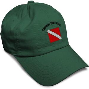 imageSpeedy Pros Soft Baseball Cap Sport Scuba Diving Flag Embroidery Cotton Dad Hats for Men ampamp WomenForest Green Personalized Text Here