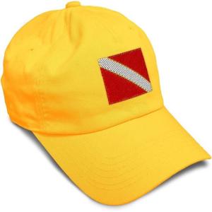 imageSpeedy Pros Soft Baseball Cap Sport Scuba Diving Flag Embroidery Cotton Dad Hats for Men ampamp WomenGolden Yellow Design Only