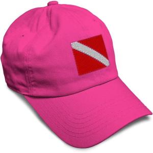 imageSpeedy Pros Soft Baseball Cap Sport Scuba Diving Flag Embroidery Cotton Dad Hats for Men ampamp WomenHot Pink Design Only