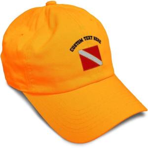 imageSpeedy Pros Soft Baseball Cap Sport Scuba Diving Flag Embroidery Cotton Dad Hats for Men ampamp WomenOrange Personalized Text Here