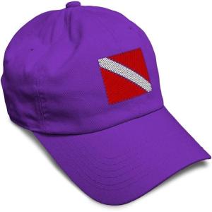 imageSpeedy Pros Soft Baseball Cap Sport Scuba Diving Flag Embroidery Cotton Dad Hats for Men ampamp WomenPurple Design Only