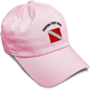 imageSpeedy Pros Soft Baseball Cap Sport Scuba Diving Flag Embroidery Cotton Dad Hats for Men ampamp WomenSoft Pink Personalized Text Here