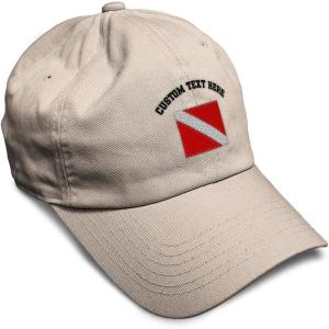 imageSpeedy Pros Soft Baseball Cap Sport Scuba Diving Flag Embroidery Cotton Dad Hats for Men ampamp WomenStone Personalized Text Here