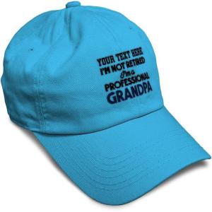 imageSoft Baseball Cap Retired Professional Grandpa Embroidery Grandfather Funny Cotton Dad Hats for Men ampamp WomenAqua Personalized Text Here