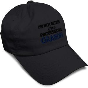 imageSoft Baseball Cap Retired Professional Grandpa Embroidery Grandfather Funny Cotton Dad Hats for Men ampamp WomenBlack Design Only