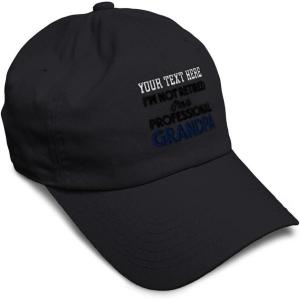 imageSoft Baseball Cap Retired Professional Grandpa Embroidery Grandfather Funny Cotton Dad Hats for Men ampamp WomenBlack Personalized Text Here