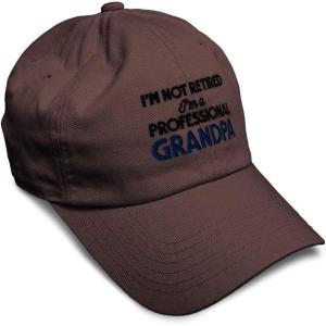 imageSoft Baseball Cap Retired Professional Grandpa Embroidery Grandfather Funny Cotton Dad Hats for Men ampamp WomenBrown Design Only