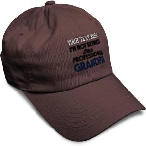 imageSoft Baseball Cap Retired Professional Grandpa Embroidery Grandfather Funny Cotton Dad Hats for Men ampamp WomenBrown Personalized Text Here
