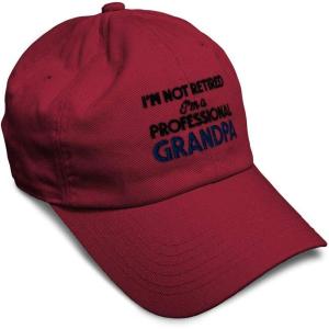 imageSoft Baseball Cap Retired Professional Grandpa Embroidery Grandfather Funny Cotton Dad Hats for Men ampamp WomenBurgundy Design Only