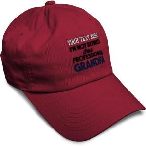 imageSoft Baseball Cap Retired Professional Grandpa Embroidery Grandfather Funny Cotton Dad Hats for Men ampamp WomenBurgundy Personalized Text Here