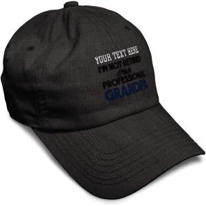 imageSoft Baseball Cap Retired Professional Grandpa Embroidery Grandfather Funny Cotton Dad Hats for Men ampamp WomenDark Denim Personalized Text Here