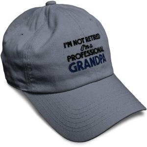 imageSoft Baseball Cap Retired Professional Grandpa Embroidery Grandfather Funny Cotton Dad Hats for Men ampamp WomenDark Grey Design Only