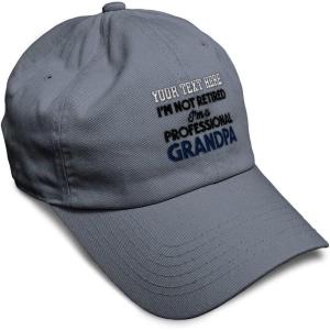 imageSoft Baseball Cap Retired Professional Grandpa Embroidery Grandfather Funny Cotton Dad Hats for Men ampamp WomenDark Grey Personalized Text Here