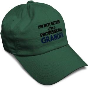 imageSoft Baseball Cap Retired Professional Grandpa Embroidery Grandfather Funny Cotton Dad Hats for Men ampamp WomenForest Green Design Only