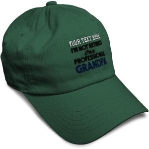 imageSoft Baseball Cap Retired Professional Grandpa Embroidery Grandfather Funny Cotton Dad Hats for Men ampamp WomenForest Green Personalized Text Here