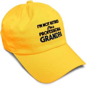 imageSoft Baseball Cap Retired Professional Grandpa Embroidery Grandfather Funny Cotton Dad Hats for Men ampamp WomenGolden Yellow Design Only