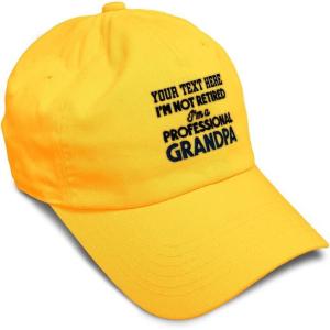 imageSoft Baseball Cap Retired Professional Grandpa Embroidery Grandfather Funny Cotton Dad Hats for Men ampamp WomenGolden Yellow Personalized Text Here