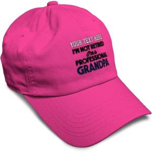 imageSoft Baseball Cap Retired Professional Grandpa Embroidery Grandfather Funny Cotton Dad Hats for Men ampamp WomenHot Pink Personalized Text Here