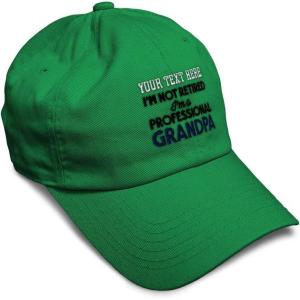 imageSoft Baseball Cap Retired Professional Grandpa Embroidery Grandfather Funny Cotton Dad Hats for Men ampamp WomenKelly Green Personalized Text Here