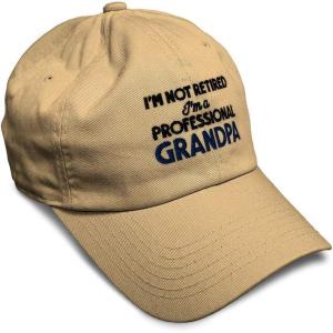 imageSoft Baseball Cap Retired Professional Grandpa Embroidery Grandfather Funny Cotton Dad Hats for Men ampamp WomenKhaki Design Only