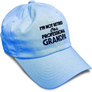 imageSoft Baseball Cap Retired Professional Grandpa Embroidery Grandfather Funny Cotton Dad Hats for Men ampamp WomenLight Blue Design Only