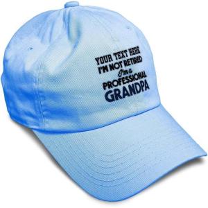 imageSoft Baseball Cap Retired Professional Grandpa Embroidery Grandfather Funny Cotton Dad Hats for Men ampamp WomenLight Blue Personalized Text Here