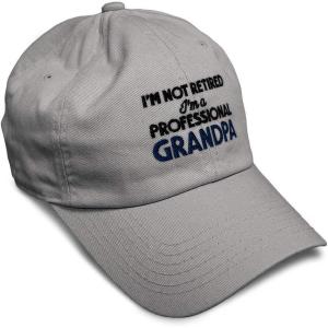 imageSoft Baseball Cap Retired Professional Grandpa Embroidery Grandfather Funny Cotton Dad Hats for Men ampamp WomenLight Grey Design Only